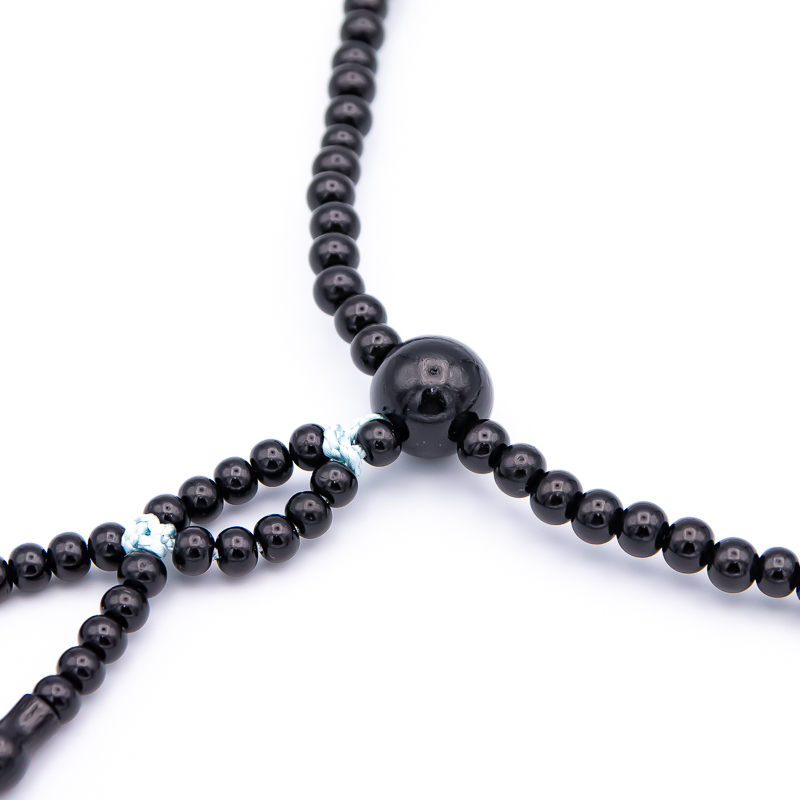 黒檀 三色 数珠 尺寸（大・男性向け） 木 カガリ梵天 創価学会念珠